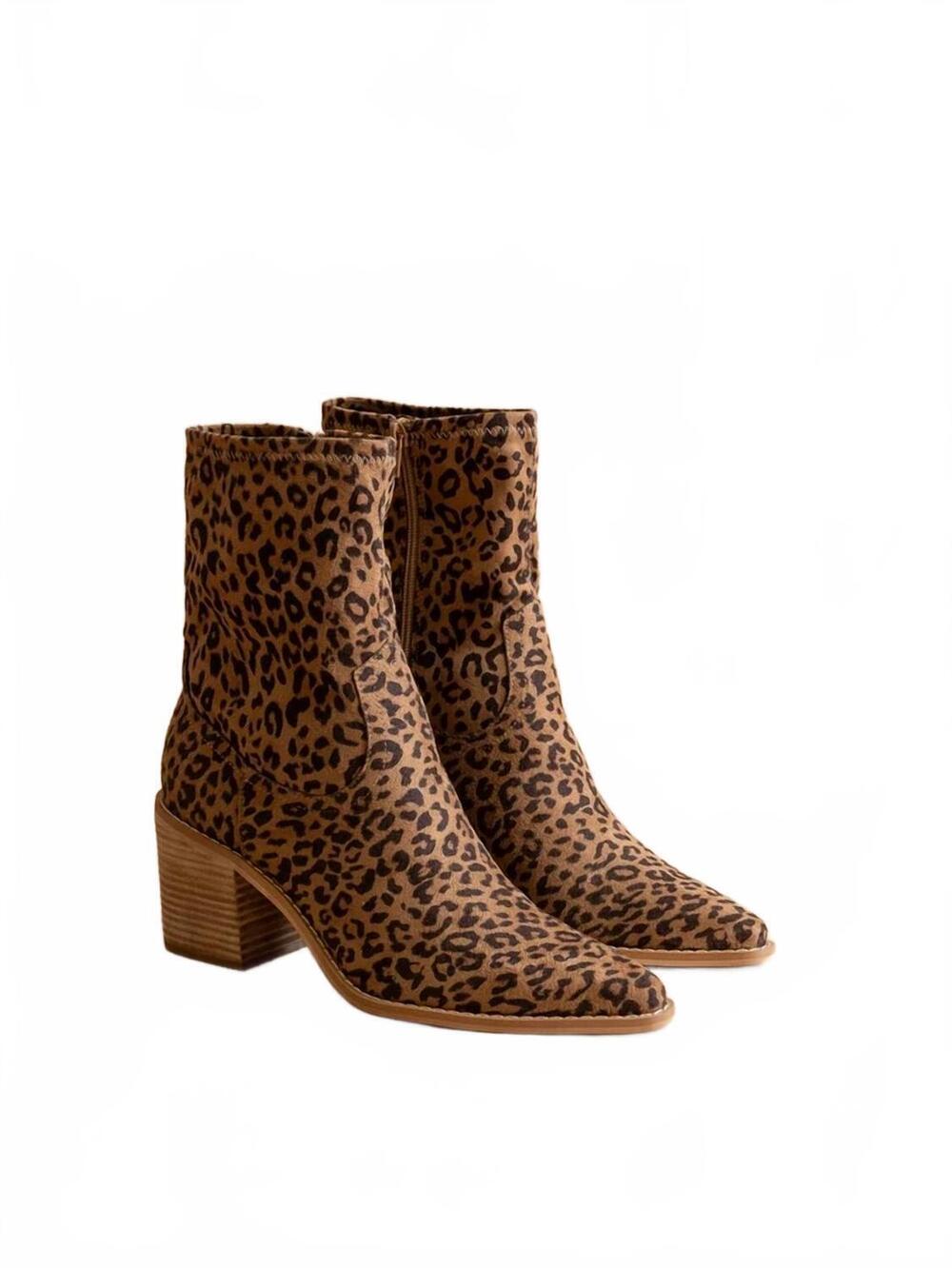 NEW OASIS SOCIETY women's vienna block heel bootie in leopard